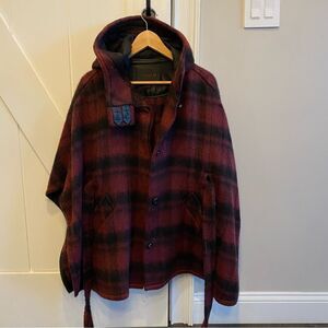 Vintage Coach Plaid Cape Coat XS/S